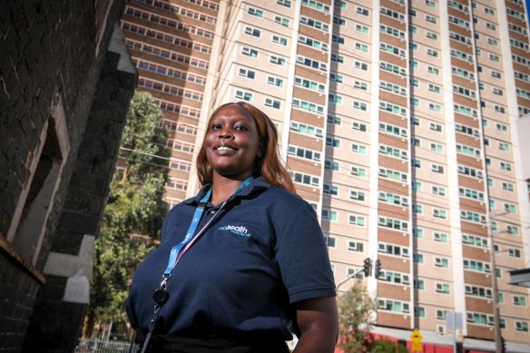 Collingwood public housing resident Nikol Tap has been trained as a “health concierge”.