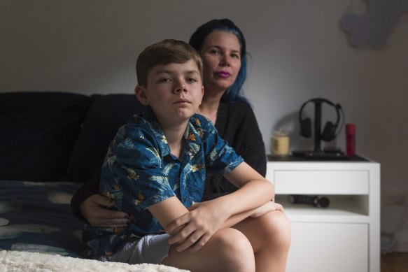 Cylas Livanes, 11, has whooping cough and struggles to breathe every night. His mother Tianni Becker says: “He is drowning in his sleep.”