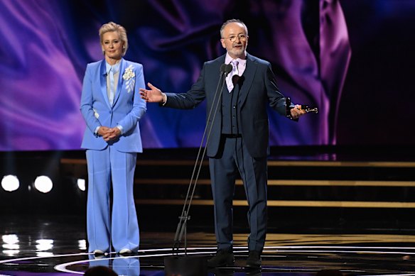Andrew Denton was inducted into the Logies Hall of Fame, with Amanda Keller introducing him.