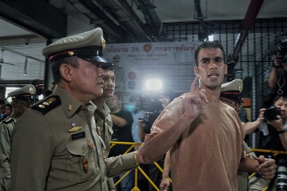 February 2019: Hakeem al-Araibi arrives at a Thai court for his extradition hearing.