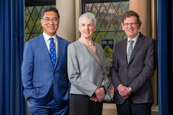 UWA vice-chancellor Professor Amit Chakma, Dr Diane Smith-Gander and the Hon Robert French AC.