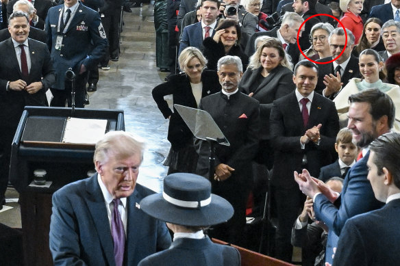 Not the cheap seats: Penny Wong was in the rotunda for the inauguration of US President Donald Trump.