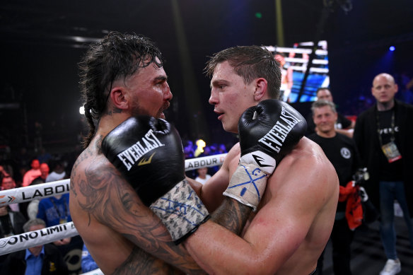 Plenty of respect between Nikita Tszyu and Jack Brubaker.