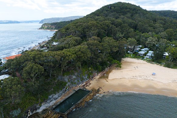 On a calm morning the ocean pool at the southern end holds a mirror to the sky.