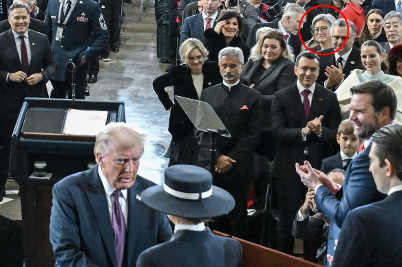 Not the cheap seats: Penny Wong was in the rotunda for the inauguration of US President Donald Trump.