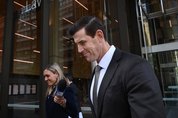 Ben Roberts-Smith leaves the Federal Court in Sydney on Thursday.