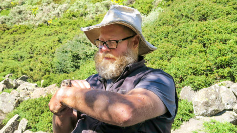 Wildlife biologist Dean Heinze has been recording mountain pygmy possum numbers at Mt Higginbotham for years.