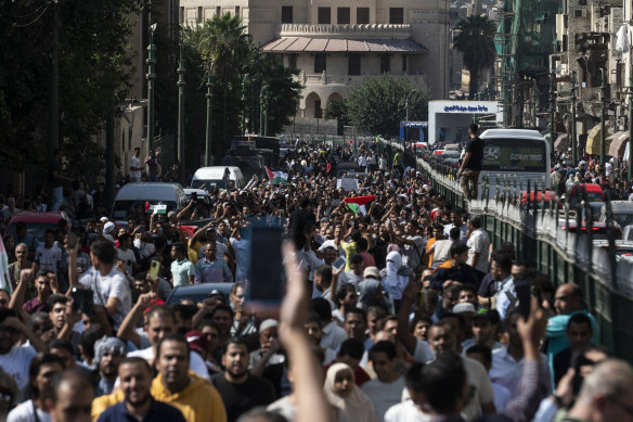 A protest in Cairo in Egypt on Friday.