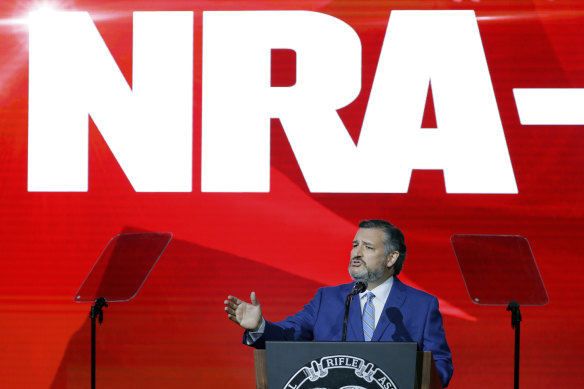 Texan Republican Ted Cruz speaks at the National Rifle Association Annual Meeting on Friday in Houston. 