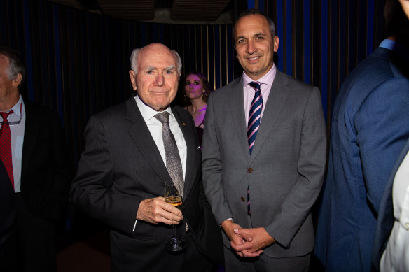 Former prime minister John Howard and NRL chief executive Andrew Abdo