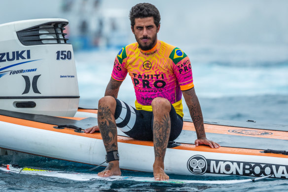 Filipe Toledo during the 2019 Tahiti Pro.