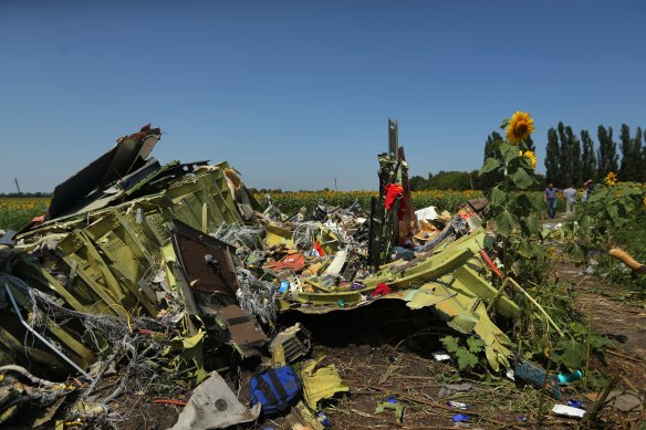 “A devastating way for anyone to die”: Debris from Malaysian Airlines flight MH17 in eastern Ukraine in 2014. 