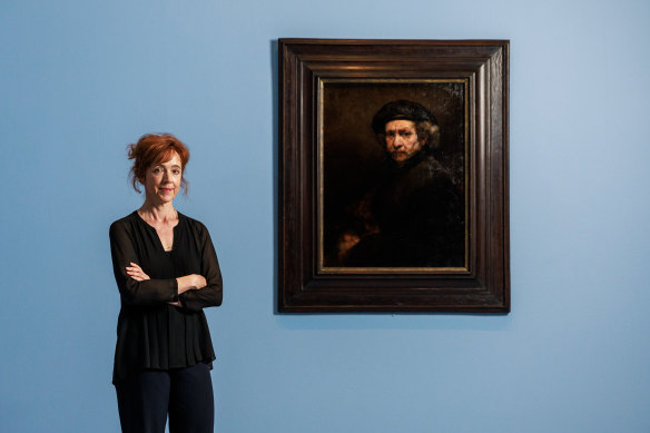 Petra Kayser, curator of prints and drawing at the NGV, with her favourite Rembrandt. 