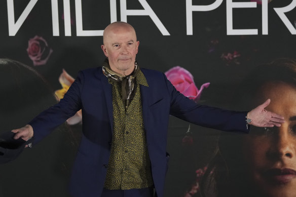Jacques Audiard fronts a press conference to promote Emilia Perez, in Mexico on January 15, 2025.