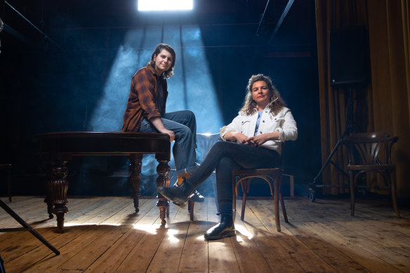 In Bakehouse Studios’ “Scrap Museum”: Artist and Over Our Dead Body co-founder Alex Lahey (left) with musician Eliza Hull, who has curated a gig celebrating artists with disabilities.