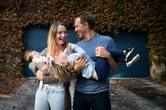 Kristy and Andrew Pownall with their children, Noah, 2 and Grace, who were both conceived through IVF.