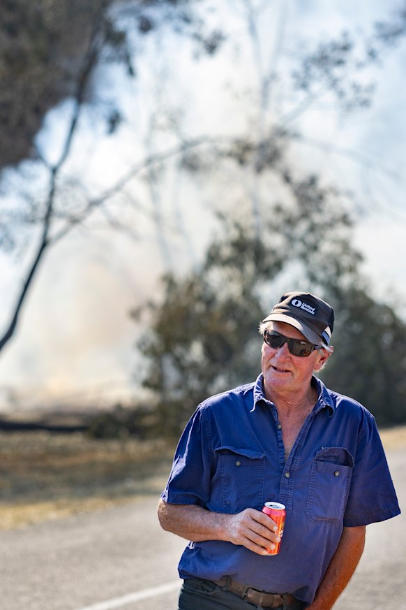 Robbie Cumming in bushfire-ravaged Yarck.