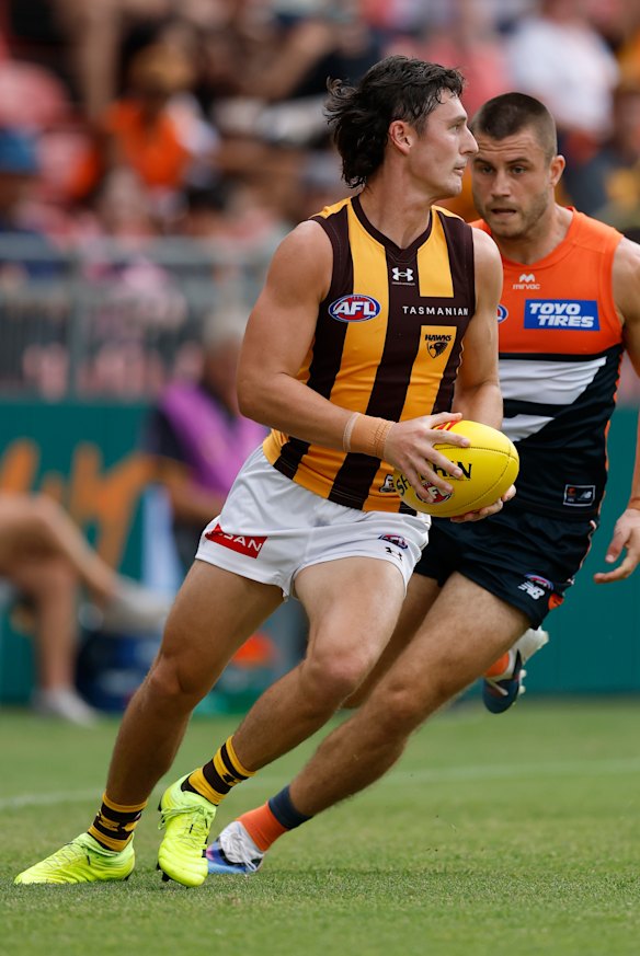 Connor Macdonald playing for the Hawks at the weekend.