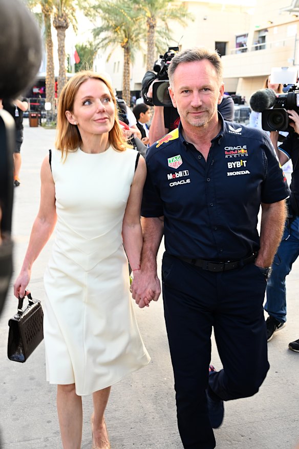 Geri Halliwell and Christian Horner show a united front in Bahrain.