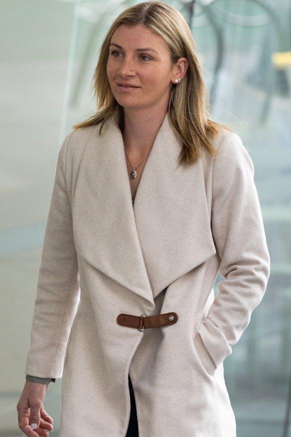 Jockey Jamie Kah appearing at the Victorian Racing Tribunal.