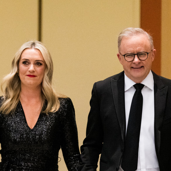 Jodie Haydon and Australian prime minister Anthony Albanese: proud new home owners