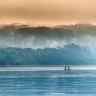 Morning fog on the Sangha River.