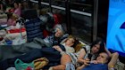 People take shelter in an underground metro station as a precaution against possible Iran missile attacks, in Ramat Gan, near Tel Aviv, Israel, Tuesday, June 17, 2025.