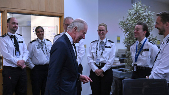 King Charles III meets with members of the Metropolitan Police Service.