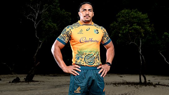 Super sub: Pete Samu scored a maiden Test try in Australia’s spiteful 30-28 win over England