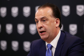 NRL chief Peter V’landys says he’s committed to gender equality and women’s safety.
