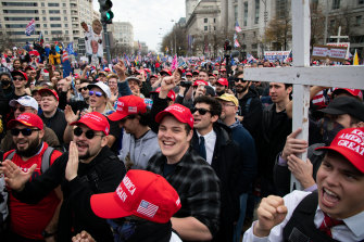 Pro-Trump supporters in Washington, D.C., on Saturday.