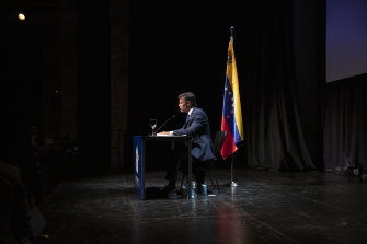 Opposition Leader Leopoldo López is in exile in Spain.