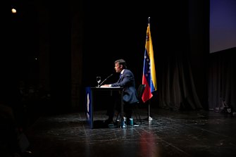 Opposition Leader Leopoldo López is in exile in Spain.