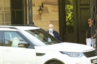Eddie Obeid leaves his Hunters Hill home this morning.