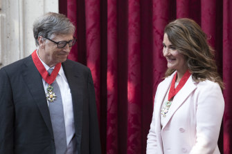 Philanthropist and co-founder of Microsoft, Bill Gates, left, and his wife Melinda in 2017.