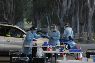 This coronavirus testing clinic at Fairfield, Sydney, now operates 24-hours a day.