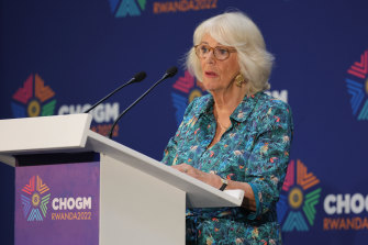 Camilla, Duchess of Cornwall and future Queen Consort, speaks at the Violence Against Women and Girls event in Kigali, Rwanda.