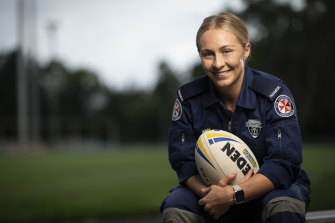 Eels player Abbie Church has gone part-time in her job as a paramedic to play NRLW.