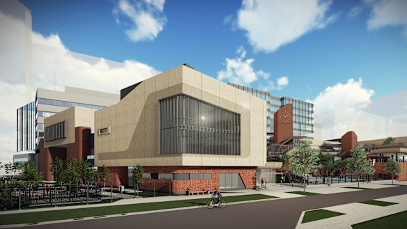 An artist's impression of Docklands Primary School which is currently under construction and due to open in 2021.