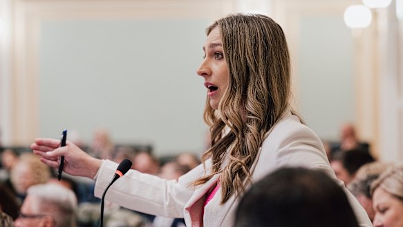 Youth Justice Minister Laura Gerber in Queensland Parliament.