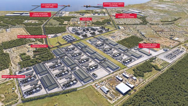 Woodside’s proposed H2Perth hydrogen plant in Kwinana, south of Perth.