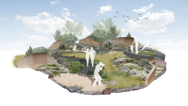 A render of the Phillip Withers display garden for the Melbourne International Flower and Garden Show.