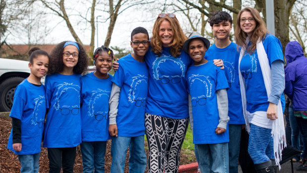 The Hart family of Woodland, Washington at a Bernie Sanders rally in Vancouver, Washington in 2016.