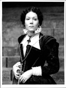 Diana Rigg in her current role, as Shakespeare's Lady Macbeth. National Theatre, 1972.