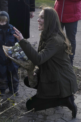 Catherine, Princess of Wales, wearing Blundstone boots on a visit to Denmark’s Stenurten Forest Kindergarten in February, 2022.