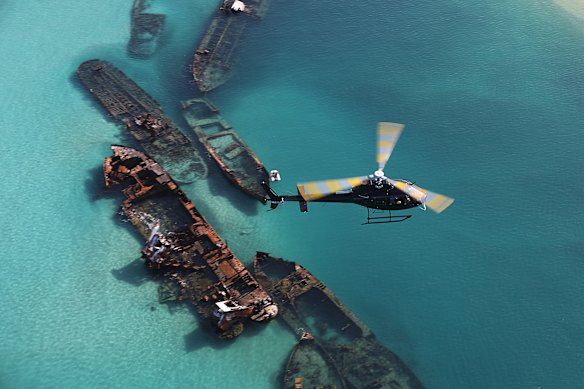 North Stradbroke Island across Moreton Bay where the water’s as clear as a lagoon.