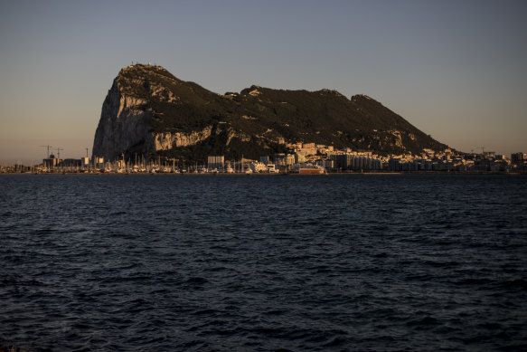A view of Gibraltar as seen from La Linea, Spain.