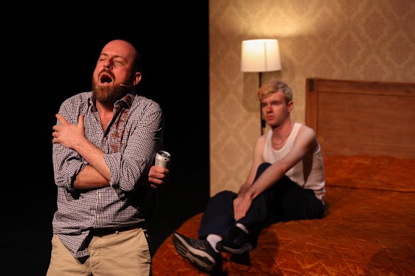 Christopher Hillier as the Old Man and Callum McGing as the Young Man in Business. 