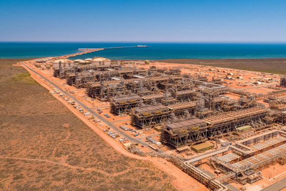 Chevron’s Gorgon LNG plant on Barrow Island off Western Australia.