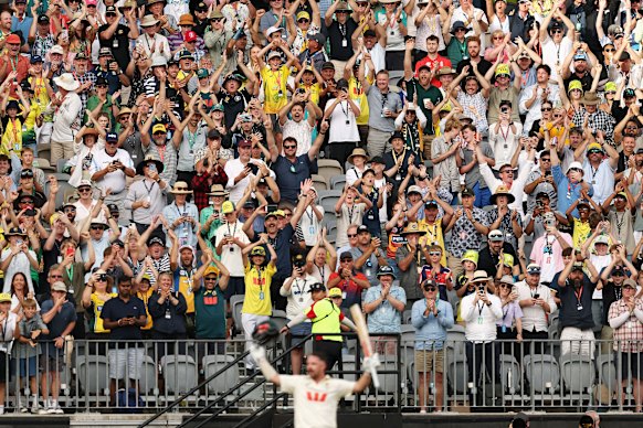 Travis Head and his boisterous fans in Perth.